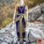 Classical Dance Jewelry Royal BLUE IVORY GOLD 40 inchs Pant Length Kuchipudi Indian Gold Zari Dance Costume | Art silk Dharmavaram Kanchi | Classical Dance Jewelry