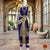 Classical Dance Jewelry Royal BLUE IVORY GOLD 40 inchs Pant Length Kuchipudi Indian Gold Zari Dance Costume | Art silk Dharmavaram Kanchi | Classical Dance Jewelry