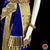 Classical Dance Jewelry Royal BLUE IVORY GOLD 40 inchs Pant Length Kuchipudi Indian Gold Zari Dance Costume | Art silk Dharmavaram Kanchi | Classical Dance Jewelry