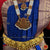 Classical Dance Jewelry ROYAL BLUE RED 30 Inch Pant Length Kuchipudi Gold Zari Dance Costume | Art silk Dharmavaram Kanchi | Classical Dance Jewelry