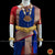 Classical Dance Jewelry ROYAL BLUE RED 32 inchs Pant Length Kuchipudi Gold Zari Indian Dance Costume | Art silk Dharmavaram Kanchi | Classical Dance Jewelry