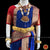 Classical Dance Jewelry ROYAL BLUE RED 32 inchs Pant Length Kuchipudi Gold Zari Indian Dance Costume | Art silk Dharmavaram Kanchi | Classical Dance Jewelry