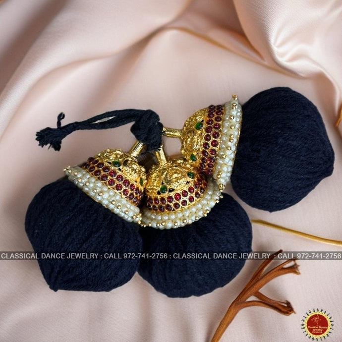 Classical Dance Jewelry Temple Indian Jewelry Ball Jada Kunjalam Kuchulu Kupullu | Bharatanatyam Kuchipudi Weddings | Classical Dance Jewelry