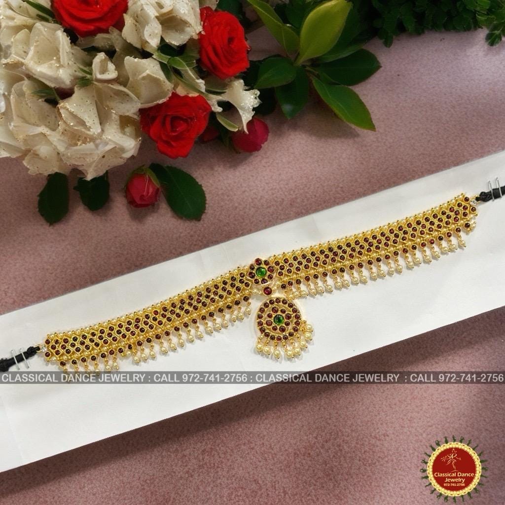 Classical Dance Jewelry Temple Kemp Indian Jewelry Oddiyanam Kamarbandh HIP WAIST BELT 11-12 " | Bharatnatyam Kuchipudi Engagement Weddings Classical Dance Jewelry