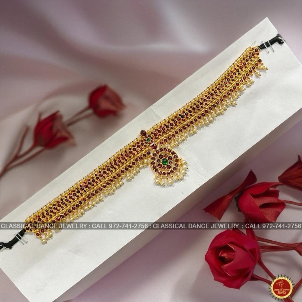 Classical Dance Jewelry Temple Kemp Indian Jewelry Oddiyanam Kamarbandh HIP WAIST BELT 17-18 " | Bharatnatyam Kuchipudi Engagement Weddings Classical Dance Jewelry