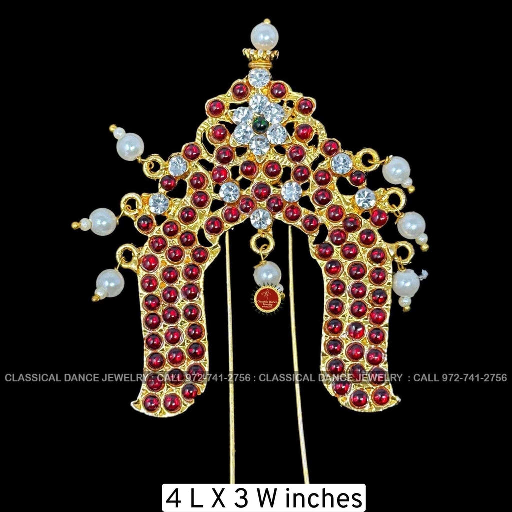 Classical Dance Jewelry Temple Kemp Tiara Pin Indian Jewelry | Kireet | Bharatnatyam, Kuchipudi, Engagement, Weddings, Birthdays | Classical Dance Jewelry