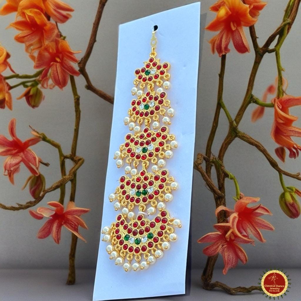 Classical Dance Jewelry TIKKA | HEADSETS Round Tikka | Maang Tikka | Round Maang Tikka