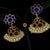 Classical Dance Jewelry Traditional BLUE Kempu Temple Jewelry Earrings | Bharatanatyam Kuchipudi Engagement Weddings Birthdays Events | Classical Dance Jewelry