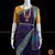 Classical Dance Jewelry VIOLET Pre-stitched Practice Sari YELLOW Blouse | Half Saree Kalakshethra Sari | Bharatnatyam Kuchipudi Folk | Classical Dance Jewelry