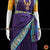 Classical Dance Jewelry VIOLET Pre-stitched Practice Sari YELLOW Blouse | Half Saree Kalakshethra Sari | Bharatnatyam Kuchipudi Folk | Classical Dance Jewelry