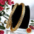 Classical Dance Jewelry WHITE STONE Pair LEAF Bangles Temple Indian Traditional Jewelry | Bharatanatyam Kuchipudi Parties Wedding Birthday | Classical Dance Jewelry