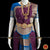 Classical Dance Jewelry WINE Rosewood RAMA BLUE 40 Inch Pant Length Bharatanatyam Dance Costume | Gold Zari | Art silk Dharmavaram Kanchi | Classical Dance Jewelry