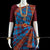 BLUE MAROON CHECKS Pre-stitched Practice Sari Red Blouse | Half Saree Kalakshethra Sari | Bharatnatyam Kuchipudi | Classical Dance Jewelry