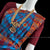 BLUE MAROON CHECKS Pre-stitched Practice Sari Red Blouse | Half Saree Kalakshethra Sari | Bharatnatyam Kuchipudi | Classical Dance Jewelry