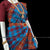 BLUE MAROON CHECKS Pre-stitched Practice Sari Red Blouse | Half Saree Kalakshethra Sari | Bharatnatyam Kuchipudi | Classical Dance Jewelry