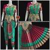 RAMA GREEN PINK 34 inch Pant Length Bharatanatyam Gold Zari Dance Costume | Art silk, Dharmavaram Kanchi | Classical Dance Jewelry
