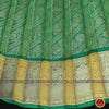 BISCUIT BROWN Dark GREEN 36 inch Pant Length Bharatanatyam Gold Zari Dance Costume | Art silk Dharmavaram Kanchi | Classical Dance Jewelry