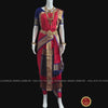 DARK PEACH ORANGE 38 Inch Pant length Kuchipudi Gold Zari Indian Dance Costume | Art Silk Dharmavaram Kanchi | Classical Dance Jewelry