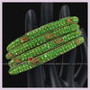 Apple Green Stone Gold Studded Indian Jewelry Bridal Bangles Set | Bharatnatyam, Kuchipudi, Weddings, Birthdays |  Classical Dance Jewelry