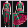 GREEN MAGENTA 38 Inch Pant Length Bharatanatyam Copper Zari Dance Costume | Art silk, Dharmavaram kanchi | Classical Dance Jewelry