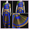 ROYAL BLUE GREEN 38 Inch Pant Length Bharatanatyam Dance Costume | Art silk, Dharmavaram kanchi | Classical Dance Jewelry