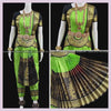 LEAF GREEN BLACK Bharatnatyam Dance Costume | 34 Inches length Pant Size | Art silk, Dharmavaram kanchi | Classical Dance Jewelry
