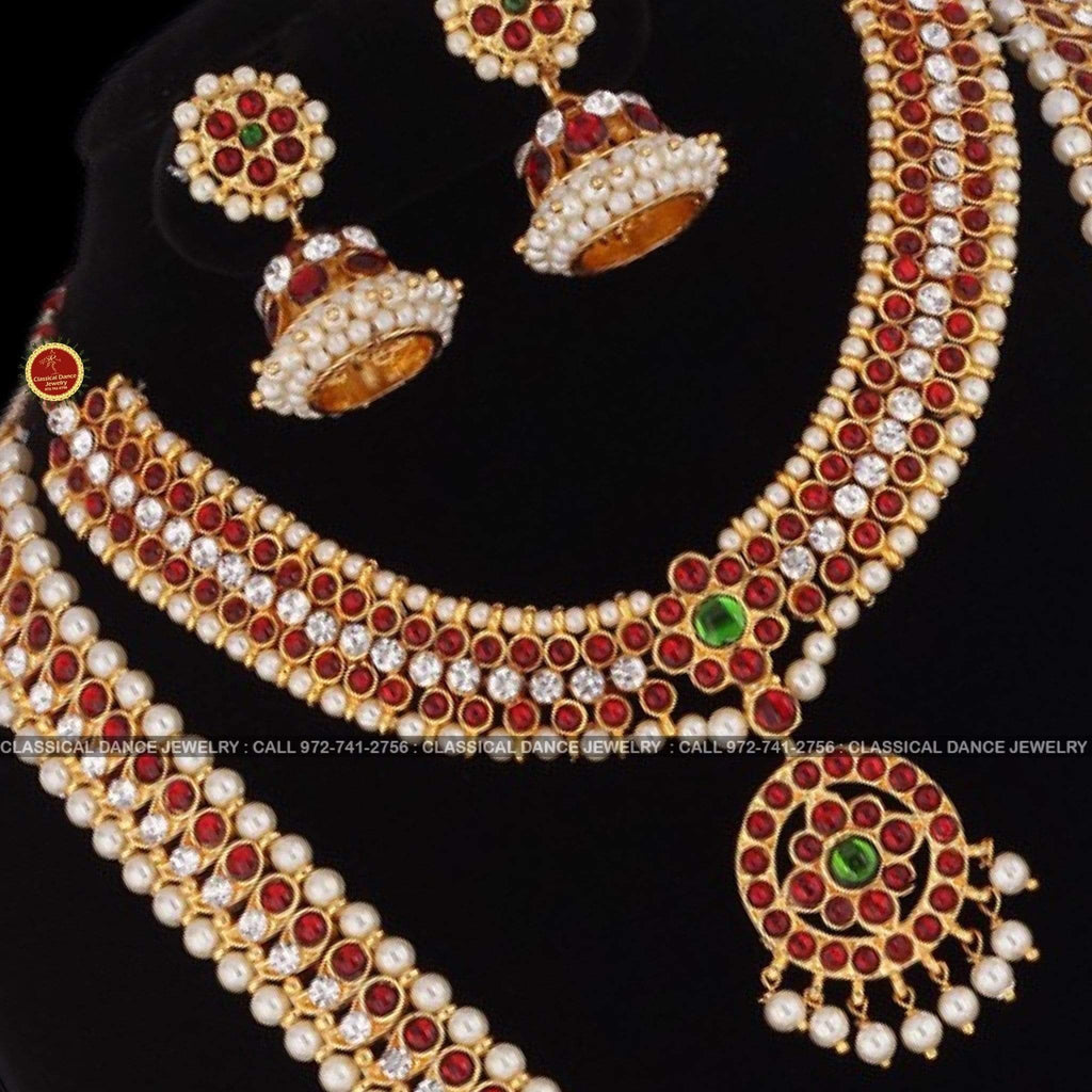 3 PC Temple Kempu Dance Indian Jewelry | Bharatnatyam, Kuchipudi, Part ...