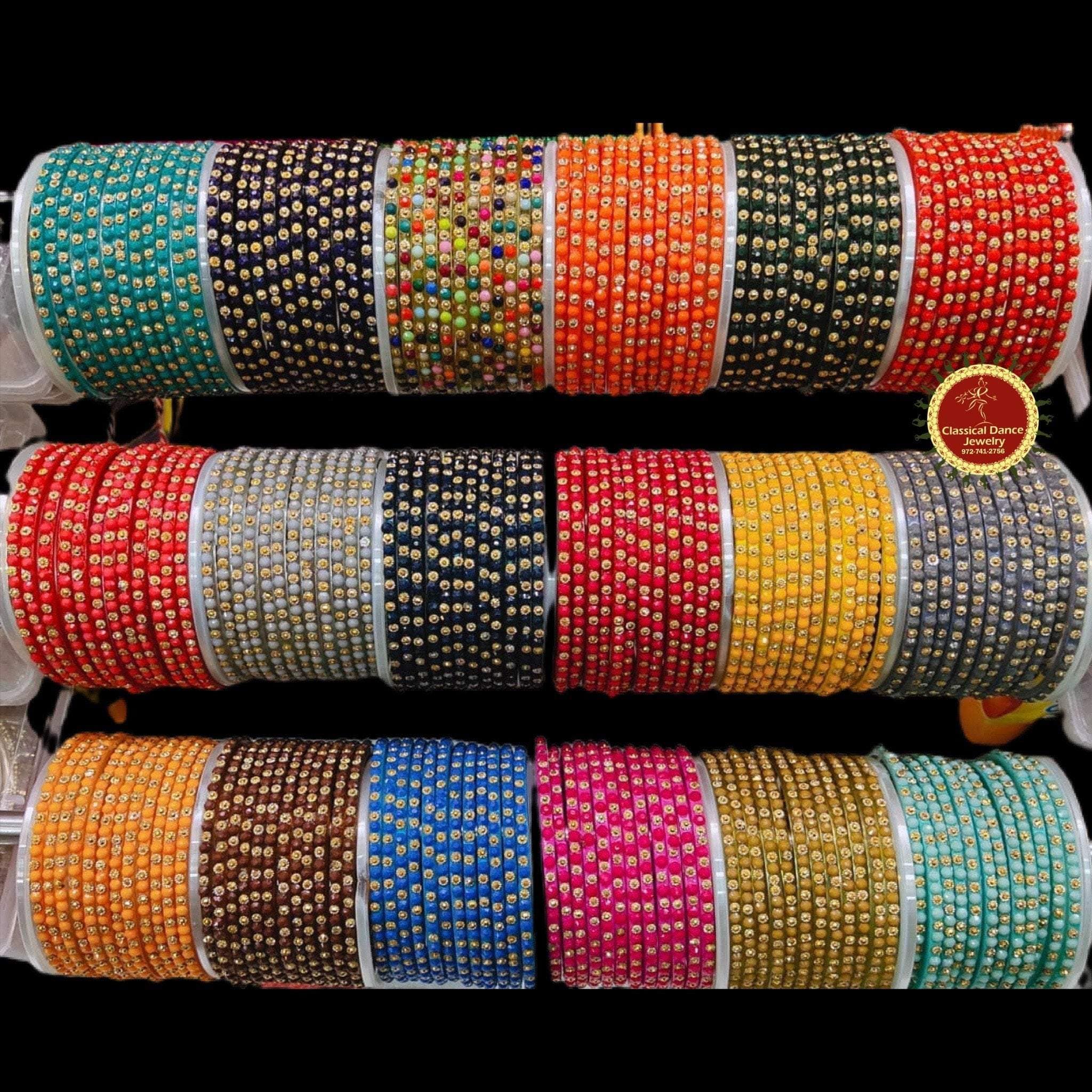 2.10 size Assorted Glass Bangles | Ammavaru Matti Gajulu | Seemantham –  Classical Dance Jewelry