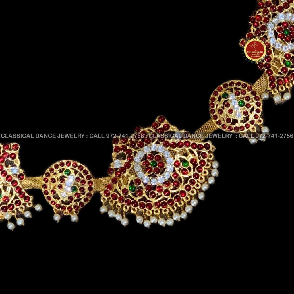 Peacock Kemp Temple Indian Jewelry Oddiyanam Hip Belt | Bharatnatyam ...