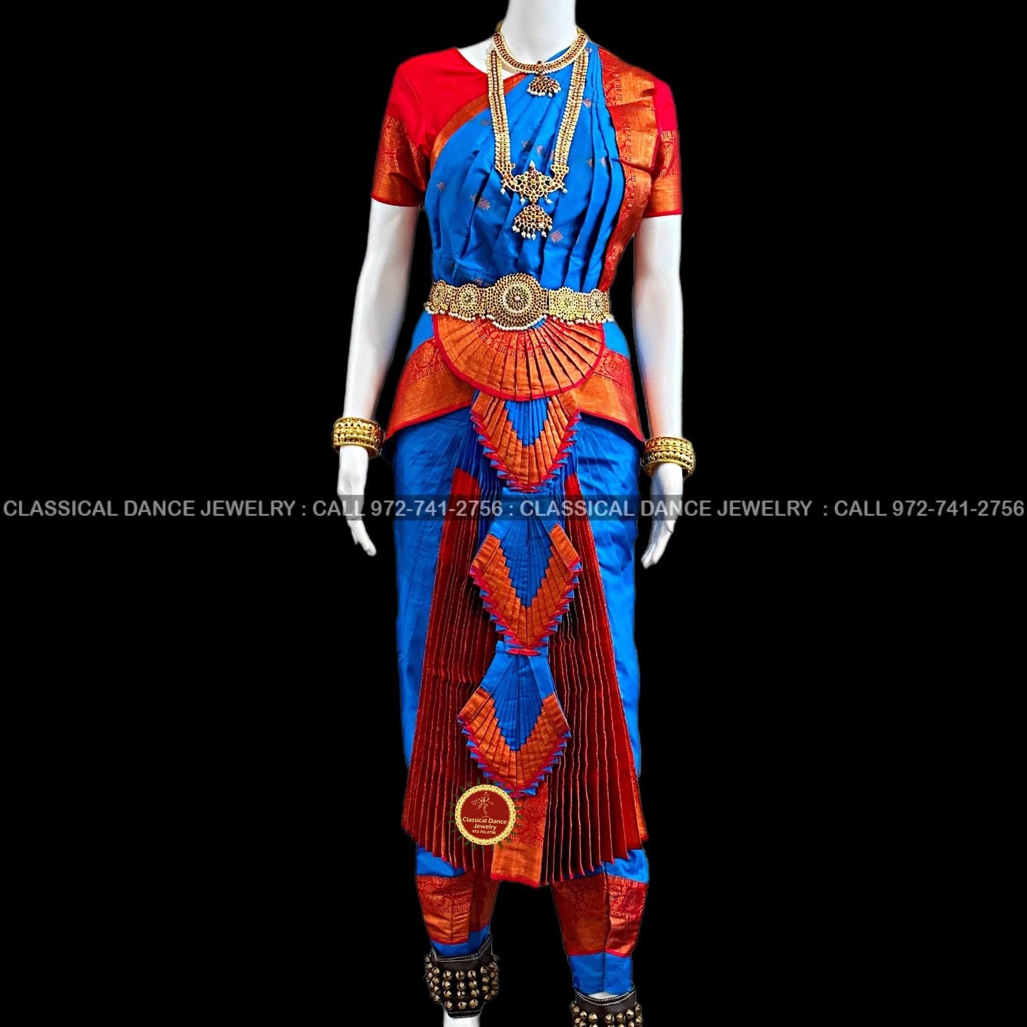 Bharatnatyam Dress | Red | Bharatanatyam dress in usa – Shanthi Tailors