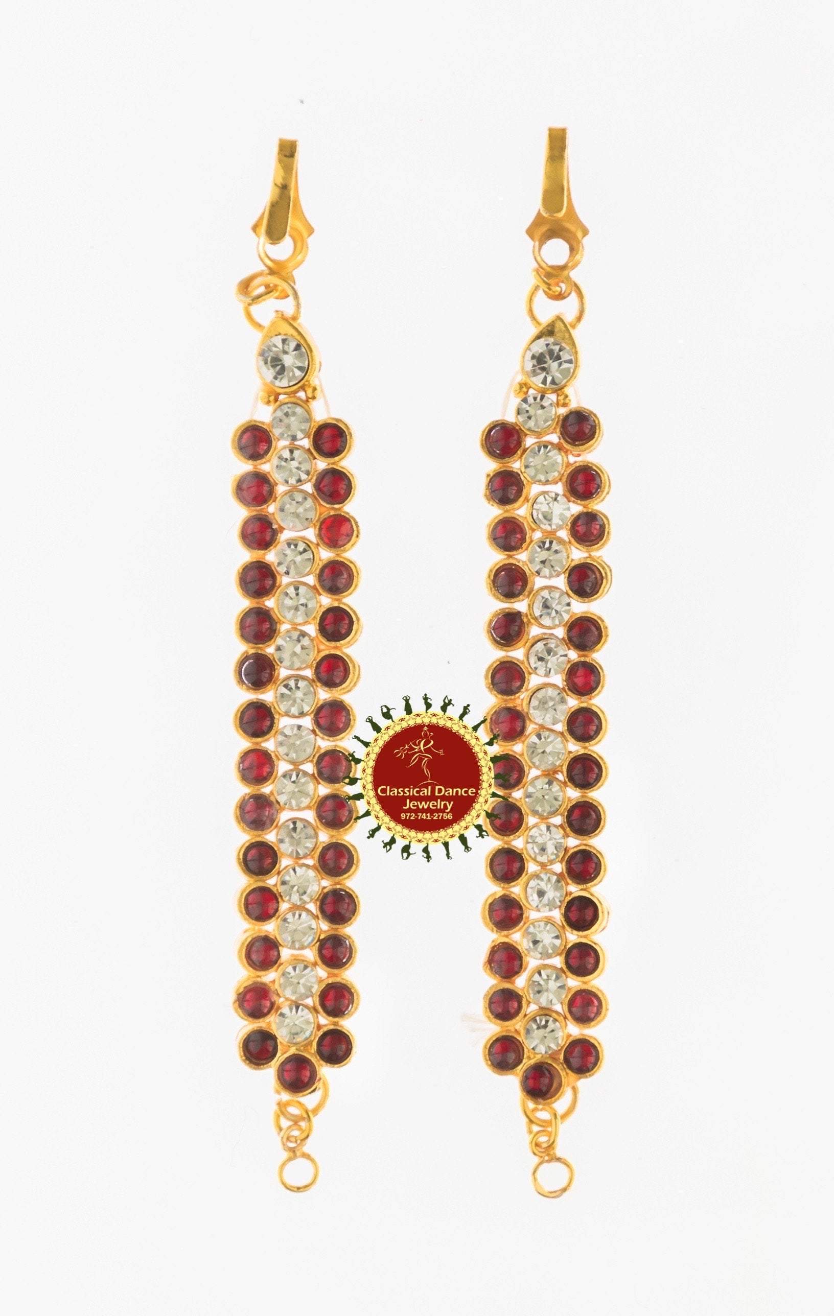 Amazon.com: Bindhani White Stone Large Size Indian Earrings & HeadPiece  Maang Tikka For Women: Clothing, Shoes & Jewelry