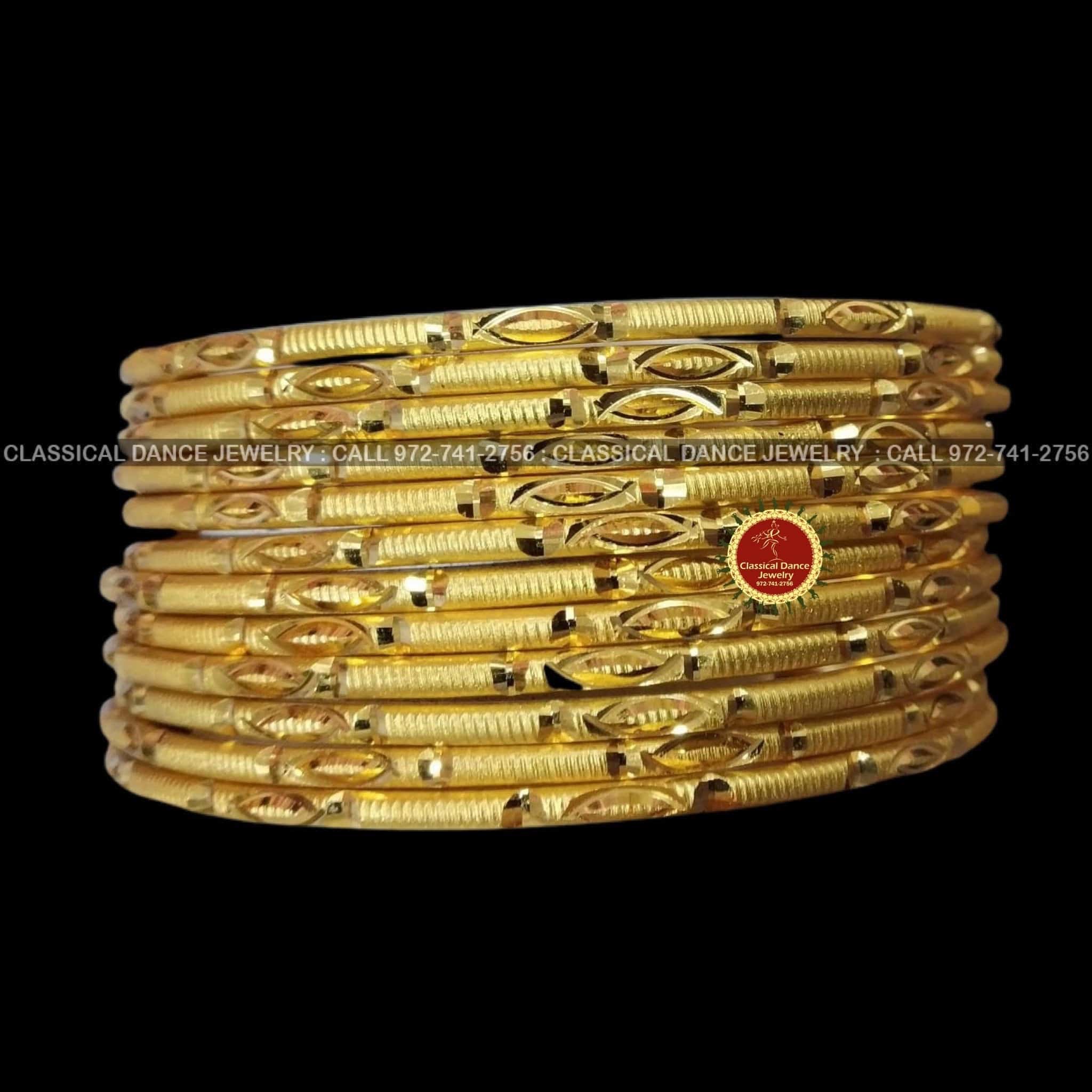 Gold Bangles Indian Jewelry | Set 12 PC | Weddings Bharatnatyam