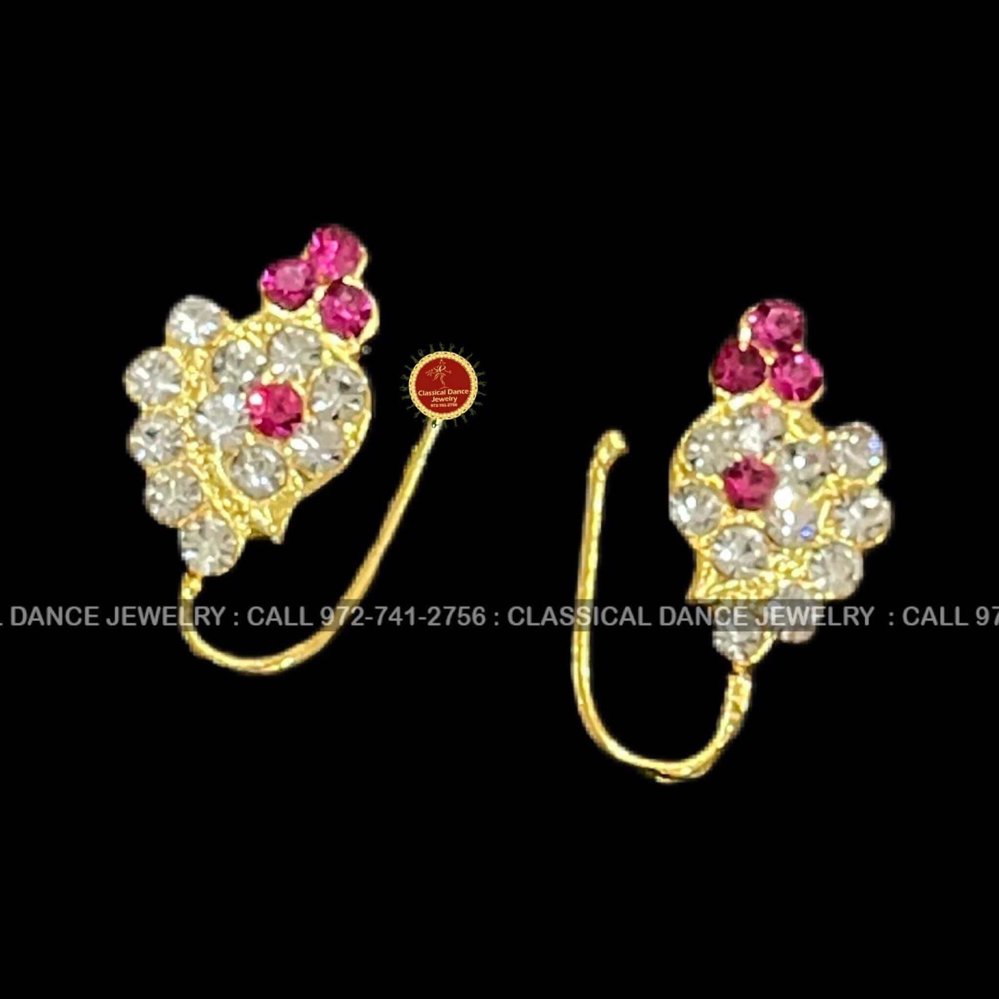 White stone outlet gold nose pin