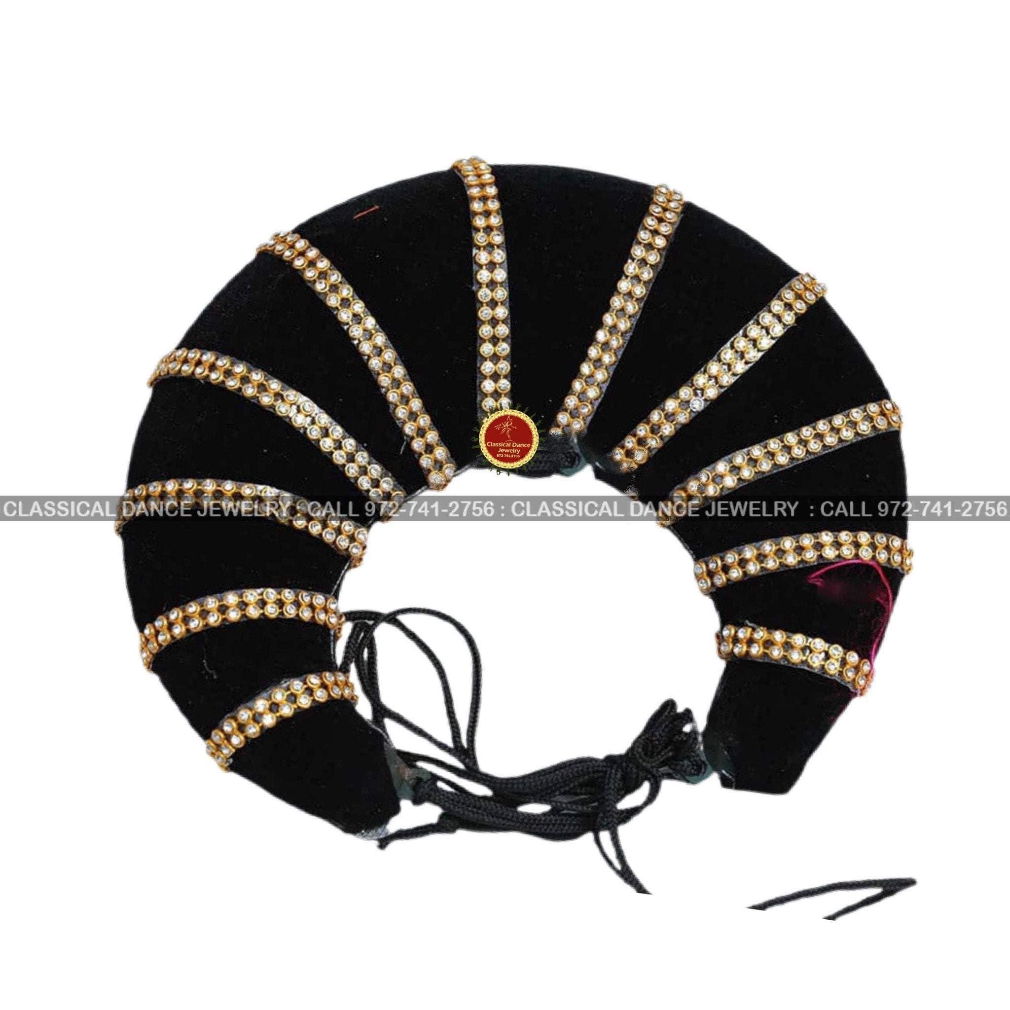 Gold Stone Lace Hair Plastic Half Ring | Rakodi Indian Jewelry | Bhara – Classical  Dance Jewelry