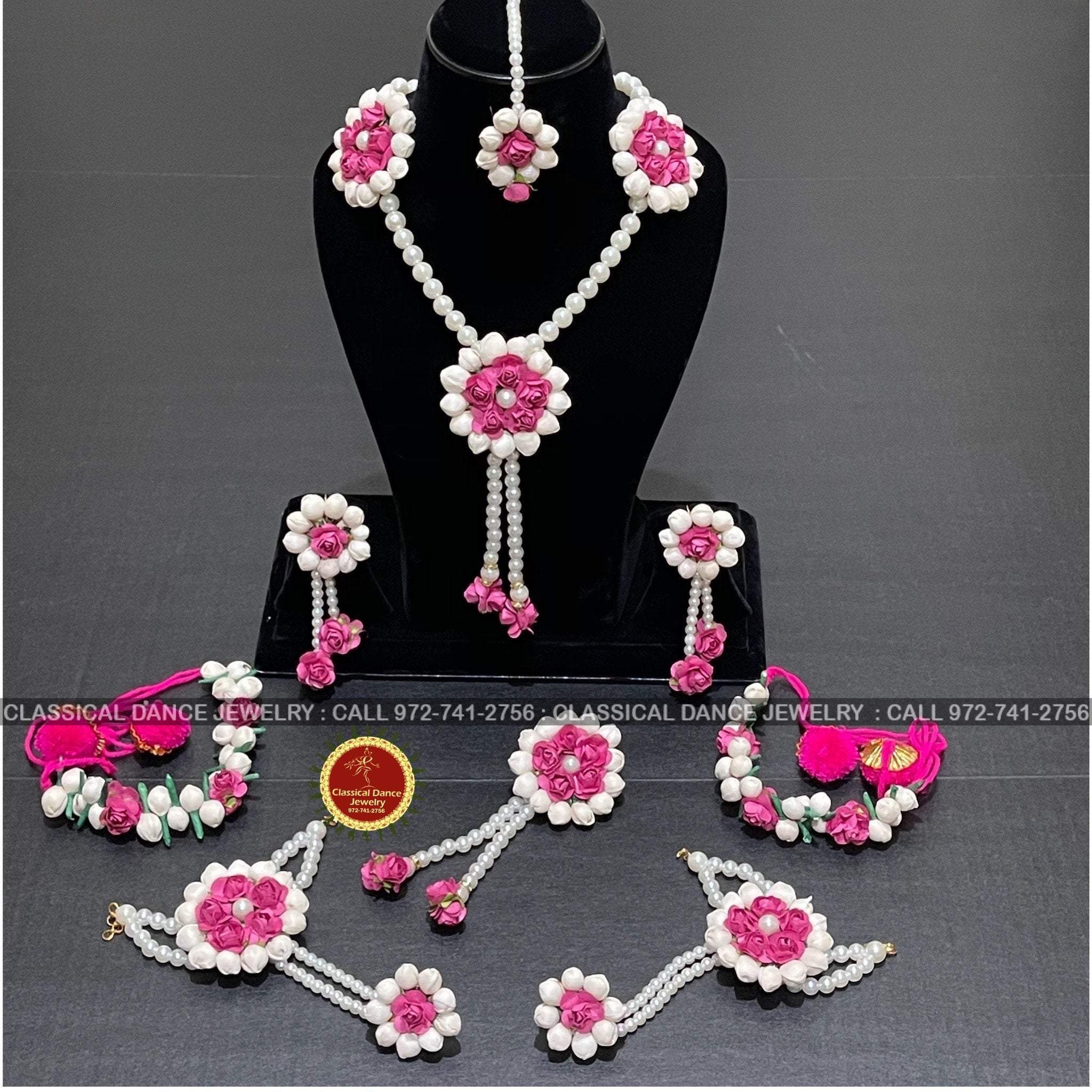 Amazon.com: Dazzlegems Indian Flower Gota Patti Jewelry Set For Haldi  Mehandi Baby Shower Wedding Women Girls,Best Gift For New Year : Clothing,  Shoes & Jewelry