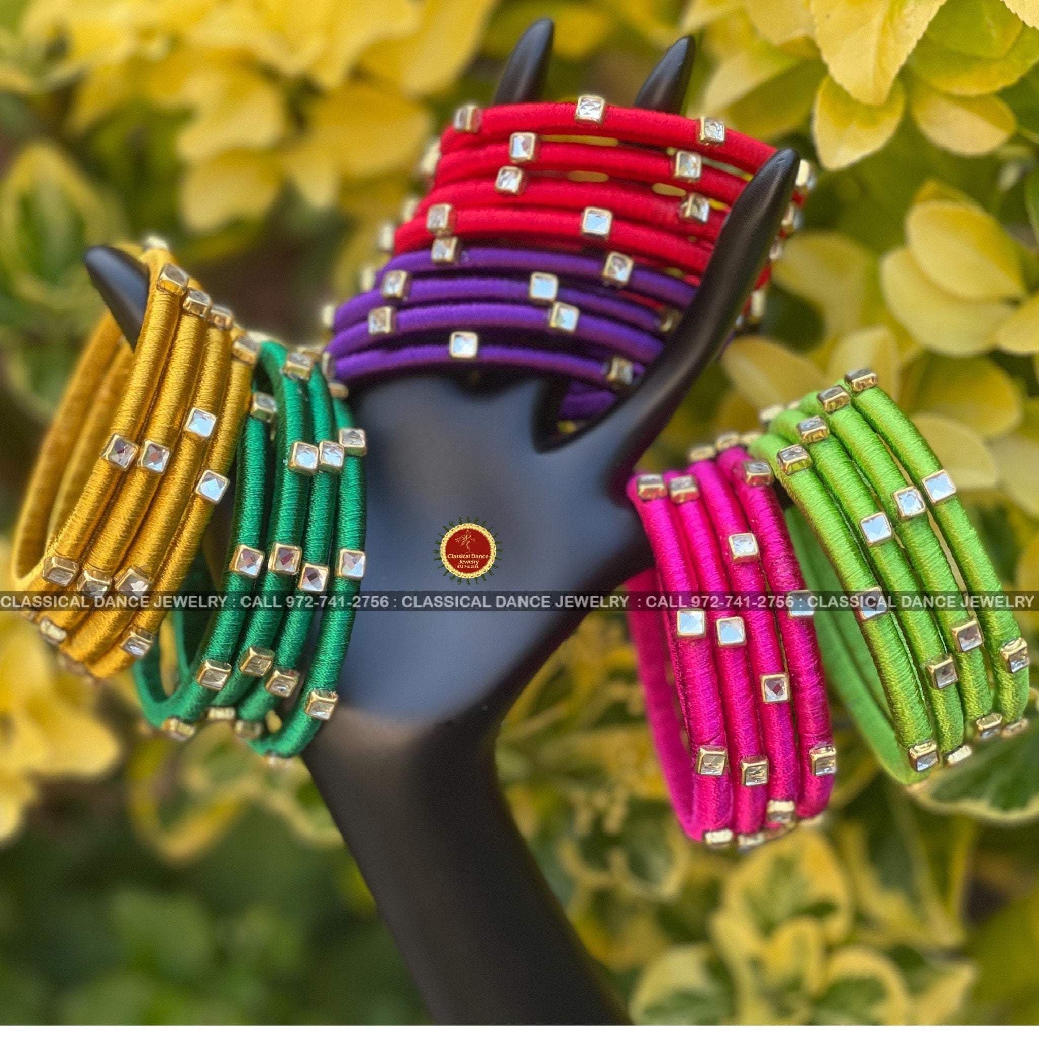 Peora Bangle Bracelets and Cuffs : Peora Velvet Silk Thread Bangle Chuda  Chura Set(Size - 2.6) Online | Nykaa Fashion.