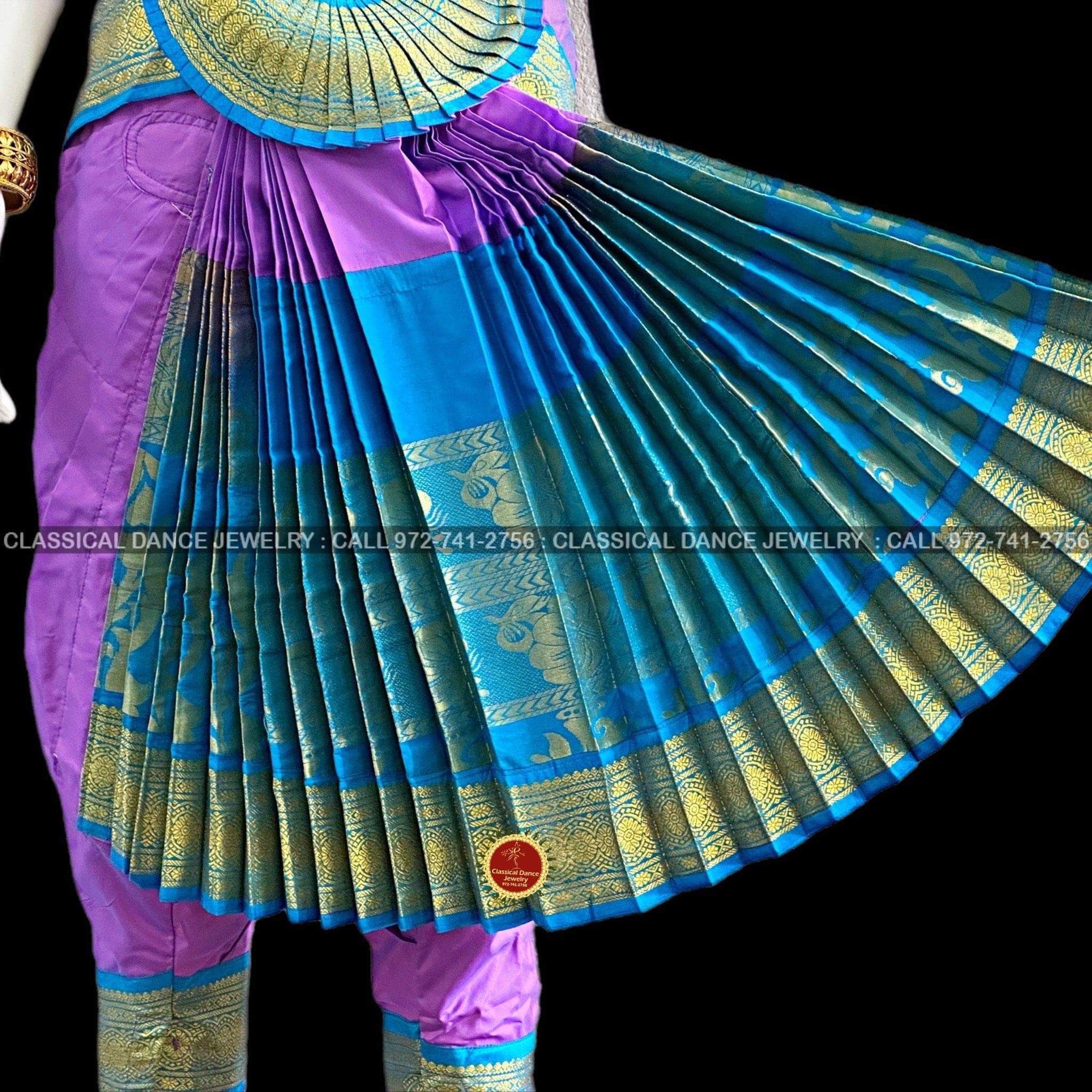 PURPLE BLUE 30 Inchs Pant Length Bharatanatyam Dance Costume Art Silk  Dharmavaram Kanchi Classical Dance Jewelry - Etsy