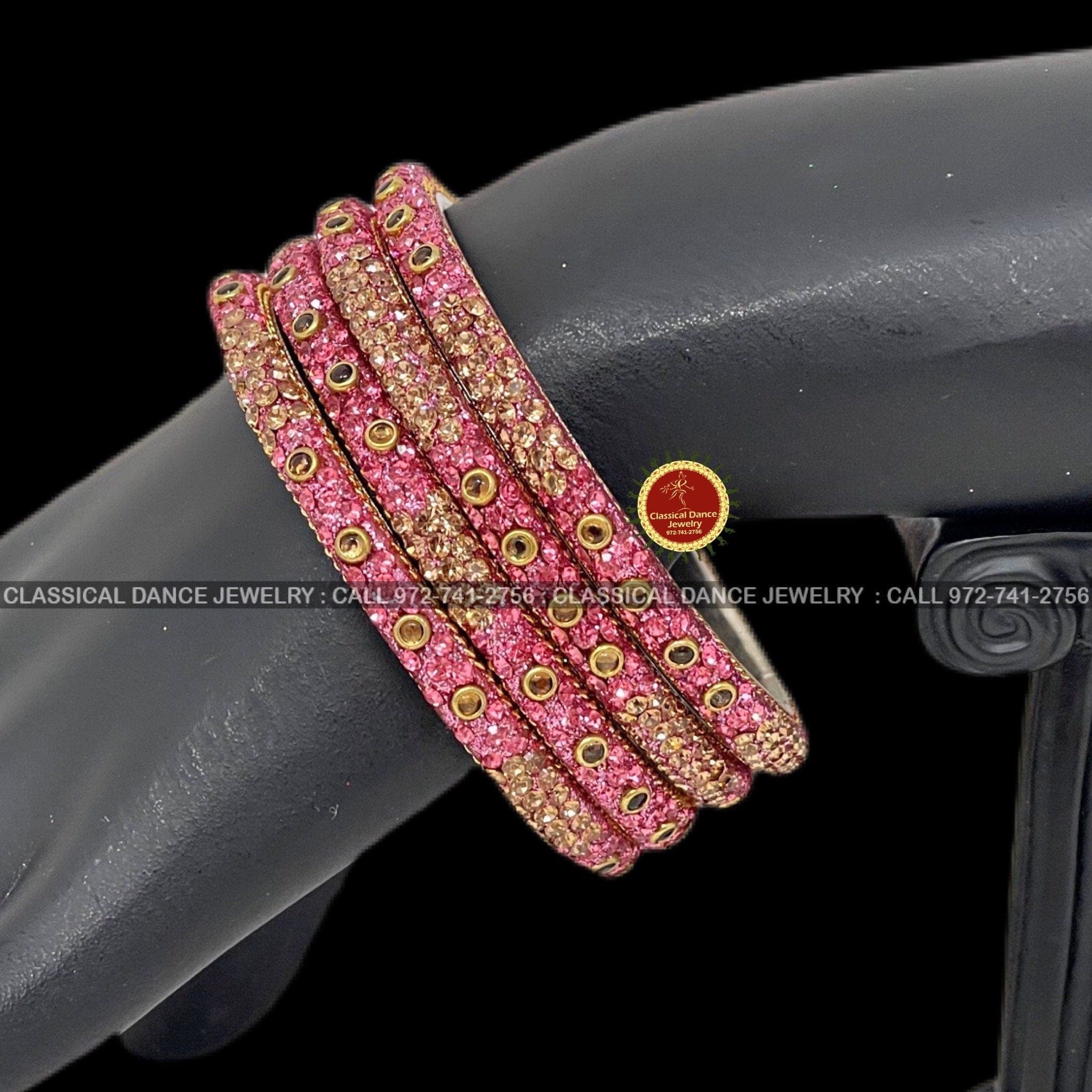 Diamond Bangles pink (size-2.8) – Laxmi Pearls