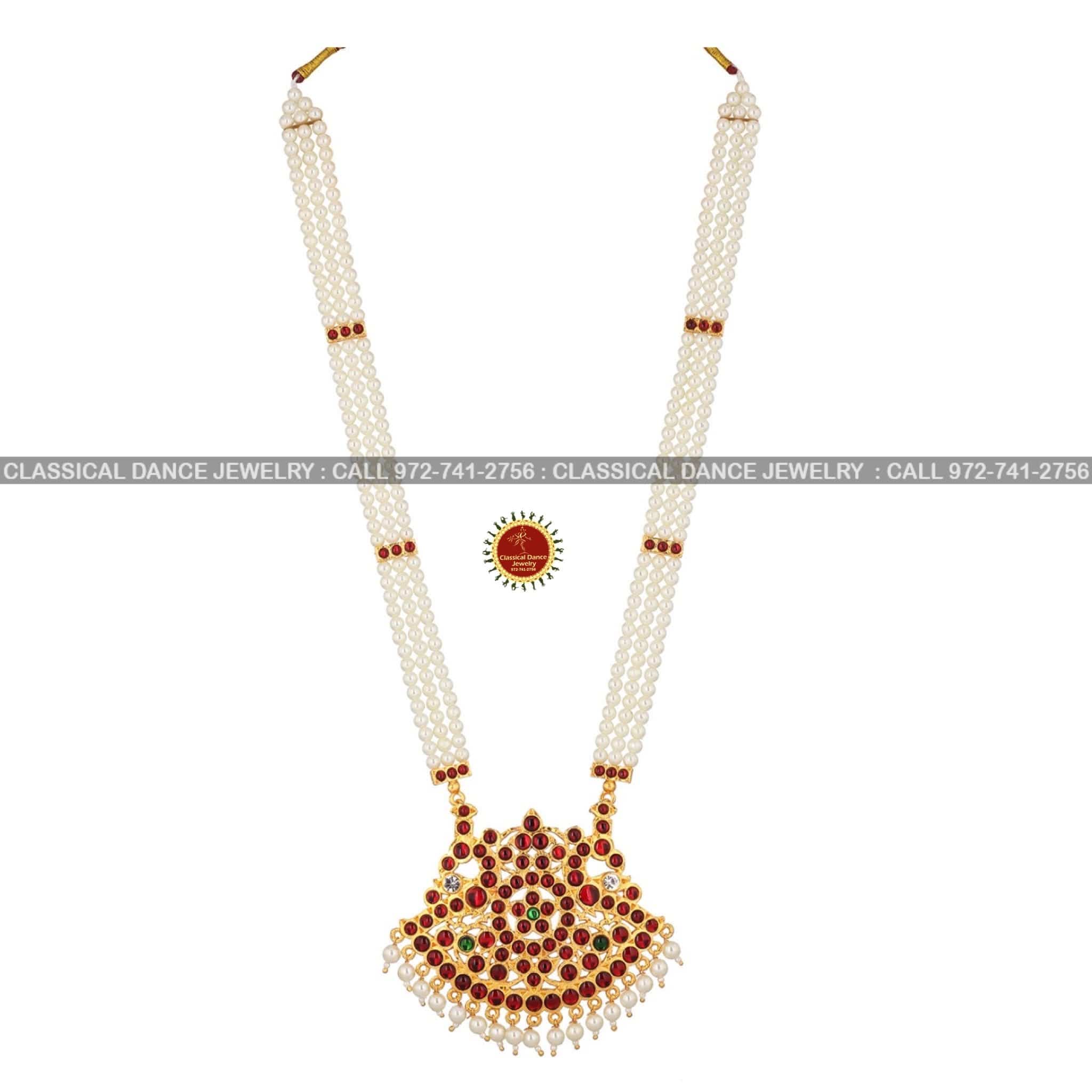 Red Meena Mango Pendant Indian Jewelry | Long necklace | Bharatnatyam, –  Classical Dance Jewelry