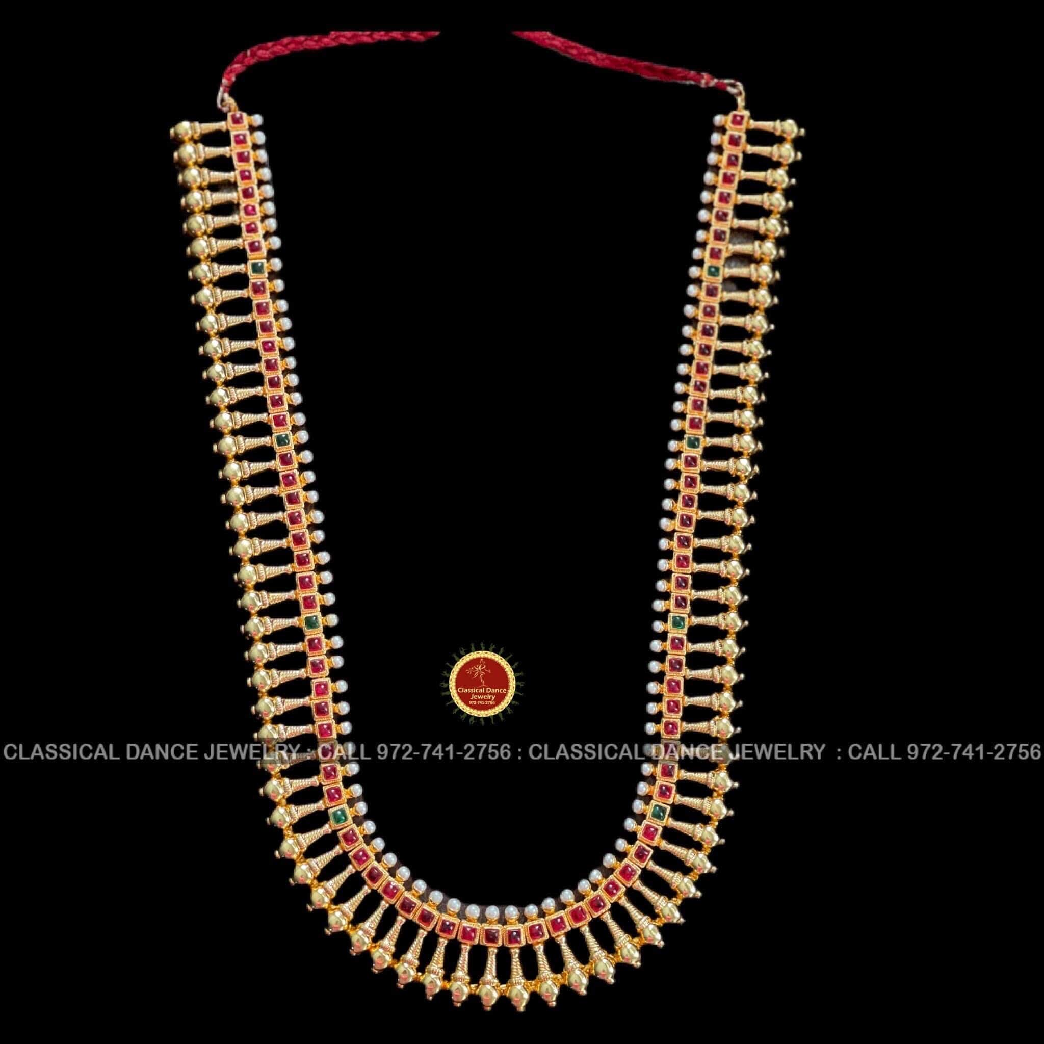 Gold Long Chain New Gold Mala Designs Gold KEMPU Mala Long Haram