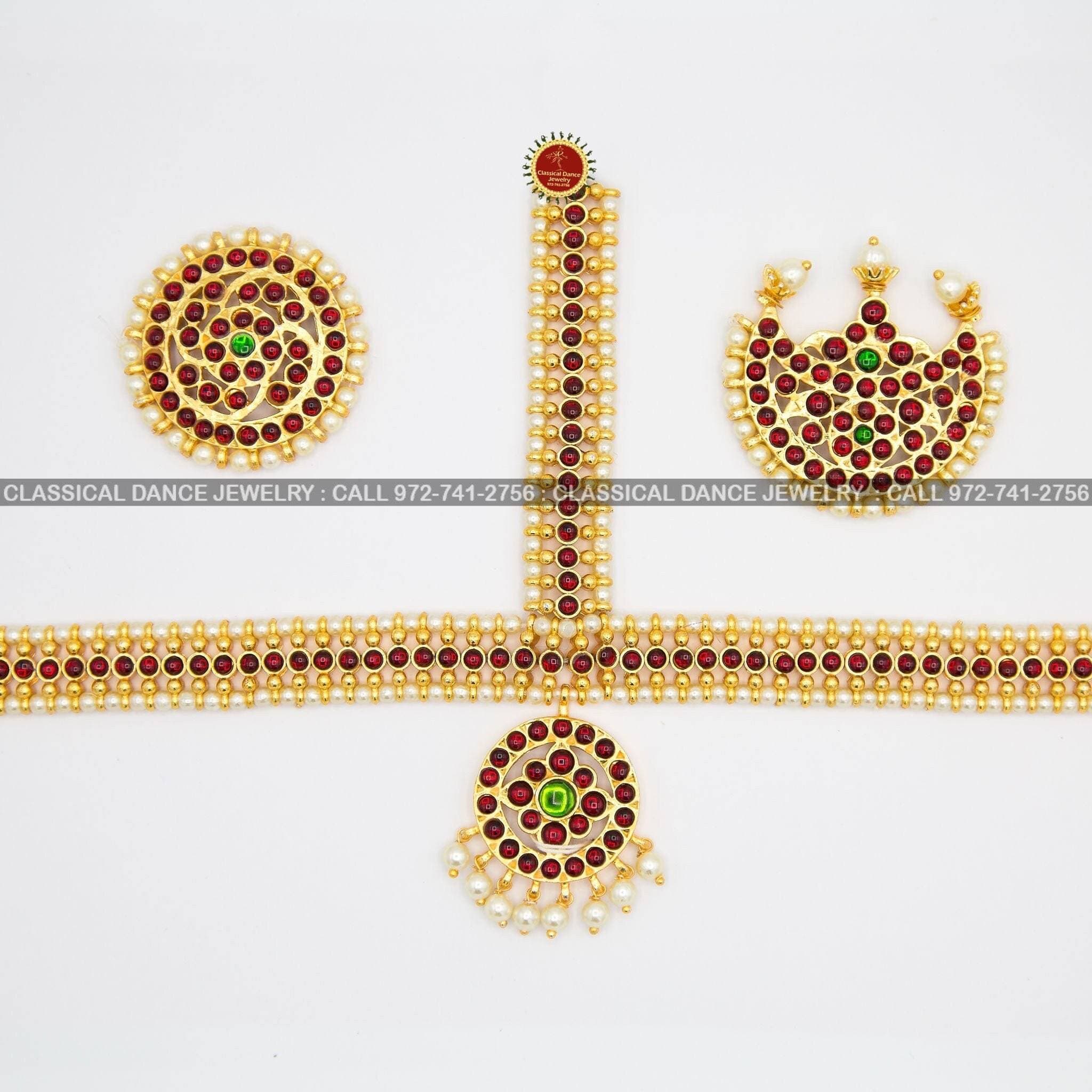 Buy Ishhaara Gold Wedding Jhumka Earrings Original Kempu Moon Designer  Jhumka For Women And Girls I Temple Jewellery | South Indian Jewellery |  South Indian Bridal Set ISH-TJ18 at Amazon.in