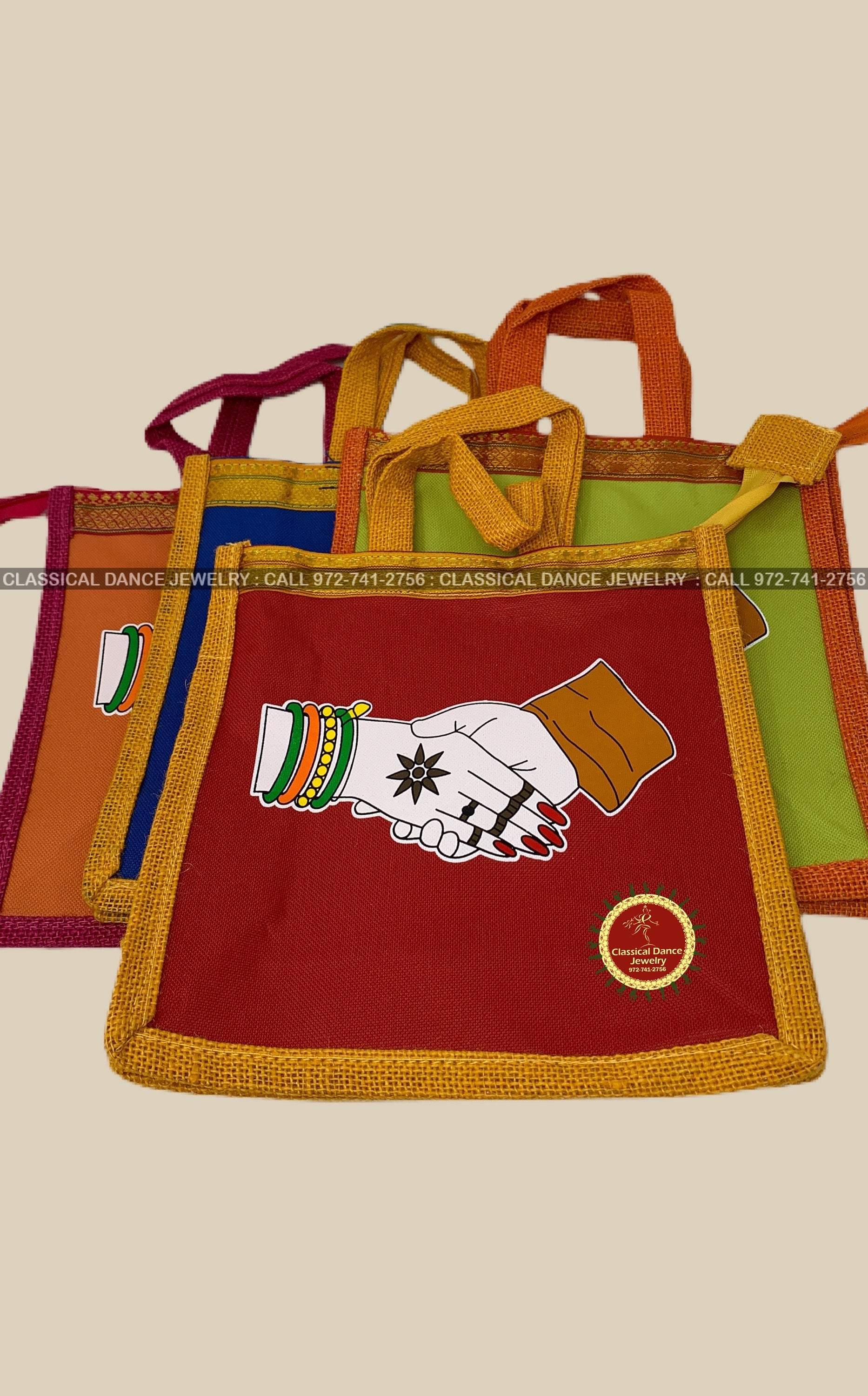 Jute Potli Thamboolam bags multi color Haldi kumkum Pongal