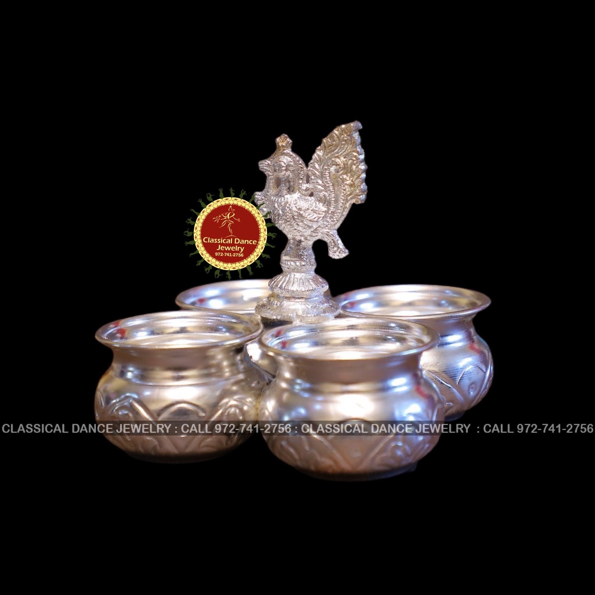 Double Kumkum Box Gold With Stand  The One Shop  Return Gifts and More