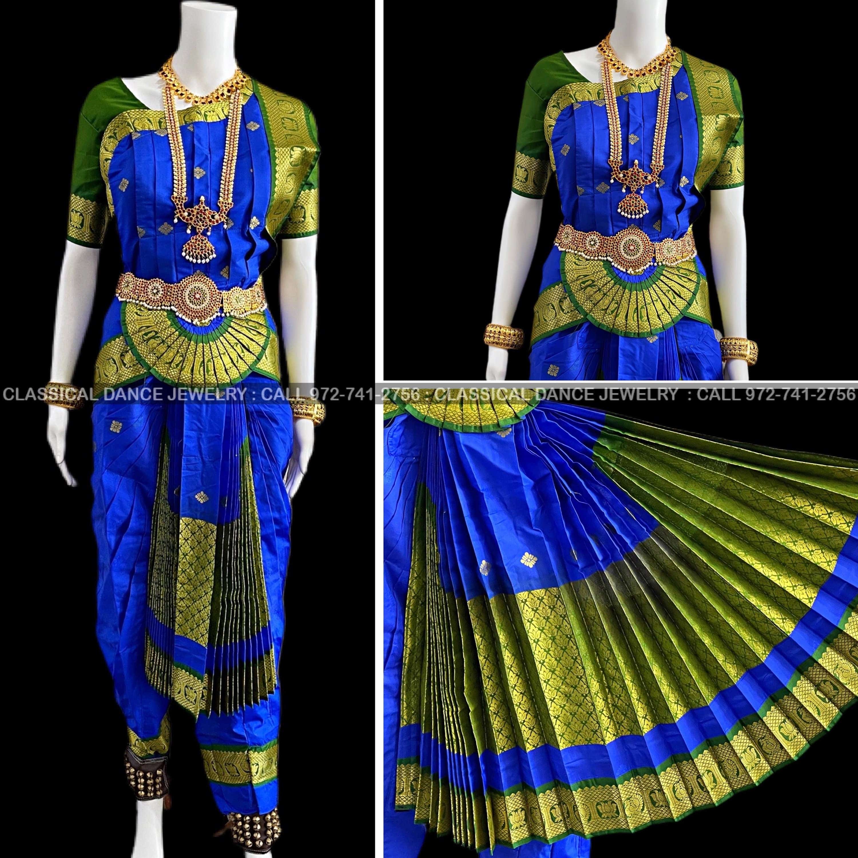 Royal Blue Dress Blue Green Women's Royal Blue Green Chanderi