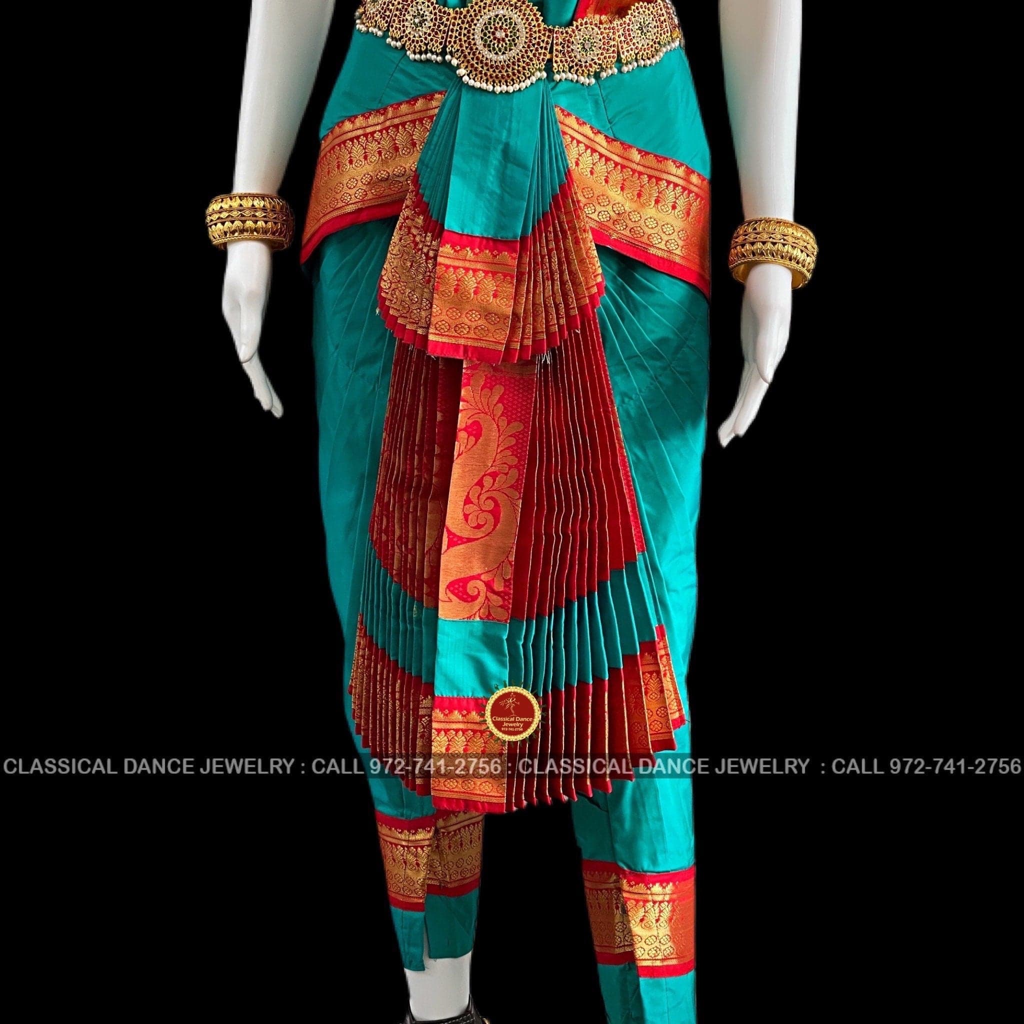 Bharatanatyam Readymade Brocade Costume Red And Golden Color - bharatanatyam  world