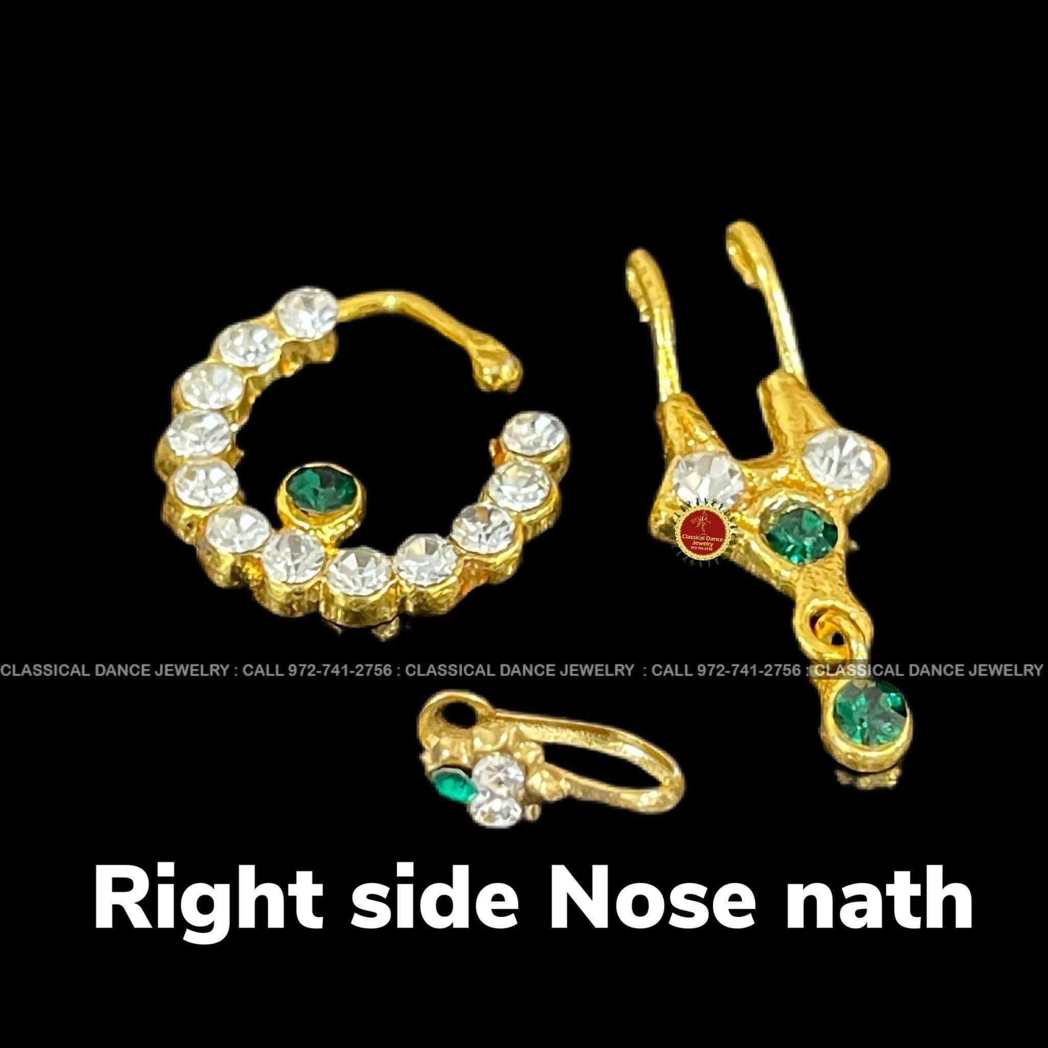 Buy JEWELOPIA American Diamond Nose Stud 3 Pc Combo Non Piercing Gold  Plated Clip On Pressing CZ Nath Traditional Nath Wedding Jewellery Nose Ring  For Girls and women at Amazon.in
